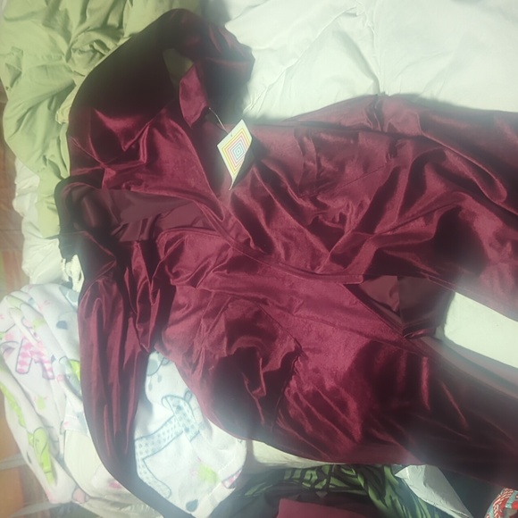 Lularoe size medium new with tags  velvet soft and look burgundy but a shiny - Picture 4 of 6